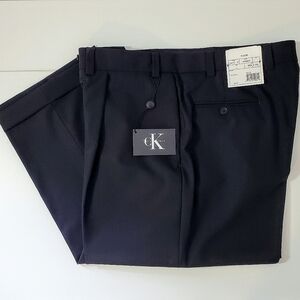 NWT Calvin Klein Jacob Wool Dress Suit Pants - Black Size 38W x 32L